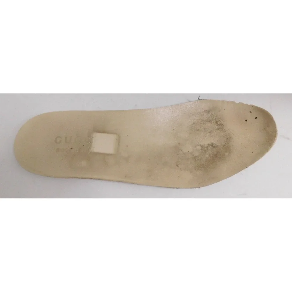 Gucci Rhyton Ivory Leather Logo Sneaker Men's Athletic Shoes 500877 sz 7.5